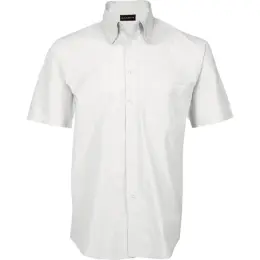 White Brushed Cotton Twill Lounge Short Sleeve Mens